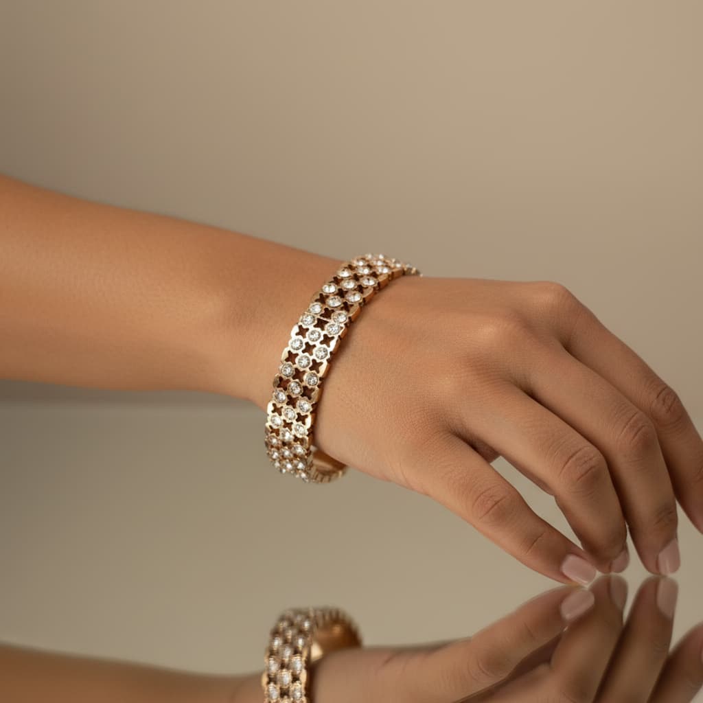 Glam Grid Crystal Bracelet